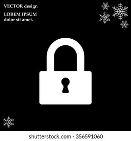 Padlock icon, vector illustration