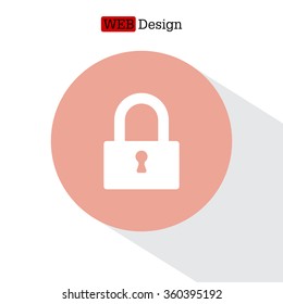 Padlock icon, vector illustration