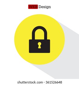 Padlock icon, vector illustration