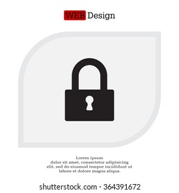 Padlock icon, vector illustration