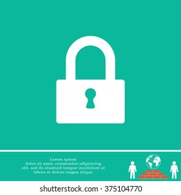 Padlock icon, vector illustration