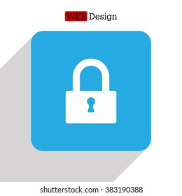 Padlock icon, vector illustration