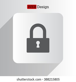 Padlock icon, vector illustration