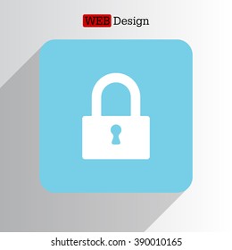 Padlock icon, vector illustration