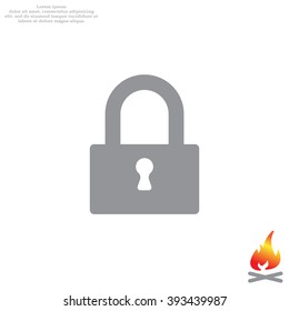 Padlock icon, vector illustration