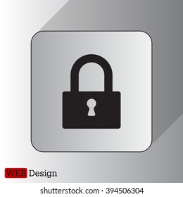 Padlock icon, vector illustration