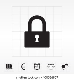 Padlock icon, vector illustration