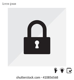 Padlock icon, vector illustration