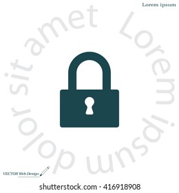 Padlock icon, vector illustration