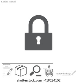 Padlock icon, vector illustration
