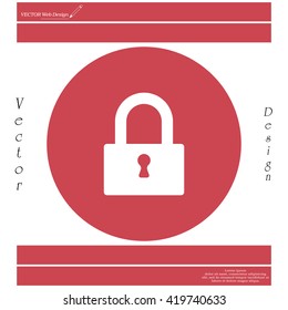 Padlock icon, vector illustration