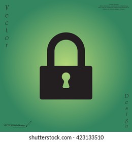 Padlock icon, vector illustration