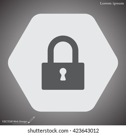 Padlock icon, vector illustration