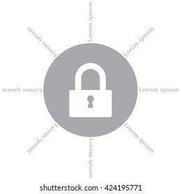 Padlock icon, vector illustration