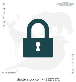 Padlock icon, vector illustration