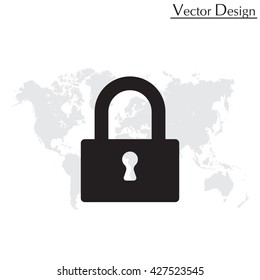 Padlock icon, vector illustration
