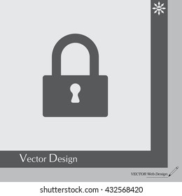 Padlock icon, vector illustration