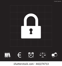 Padlock icon, vector illustration