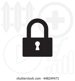 Padlock icon, vector illustration