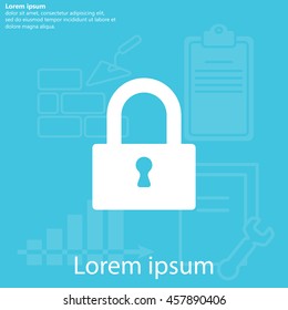 Padlock icon, vector illustration