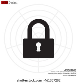 Padlock icon, vector illustration
