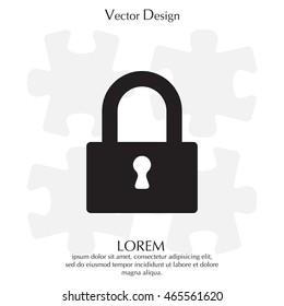 Padlock icon, vector illustration