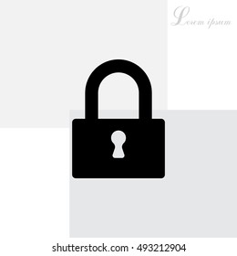 Padlock icon, vector illustration