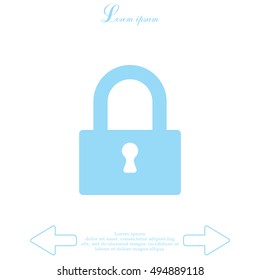 Padlock icon, vector illustration