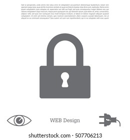 Padlock icon, vector illustration