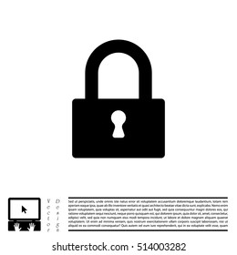 Padlock icon, vector illustration