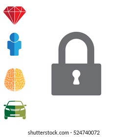 Padlock icon, vector illustration