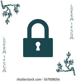 Padlock icon, vector illustration