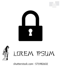 Padlock icon, vector illustration