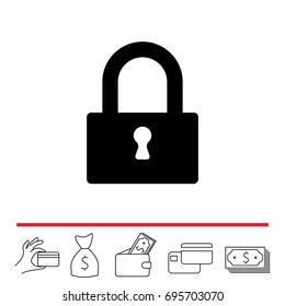 Padlock icon, vector illustration