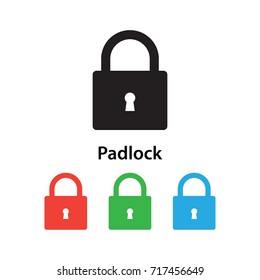 Padlock icon vector illustration.