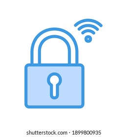 Icono de Padlock en estilo azul sobre Internet de las cosas para cualquier proyecto, uso para presentación de aplicaciones móviles del sitio web