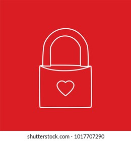 Padlock icon, vector illustration design. Love collection.