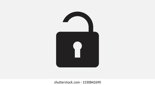 Padlock icon vector illustration design. Unlock icon. Filled icon