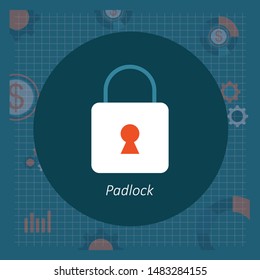 Padlock icon , Vector illustration flat design 
