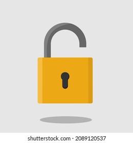 Padlock icon , Vector illustration flat design with shadow