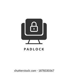 padlock icon vector illustration. padlock icon glyph design.