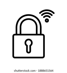 Padlock icon vector illustration in line style about internet of things for any projects, use for website mobile app presentation