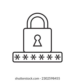 padlock icon vector illustration logo design