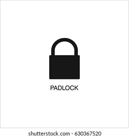 Padlock icon vector illustration on white background.
