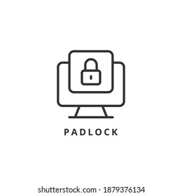 padlock icon vector illustration. padlock icon outline design.