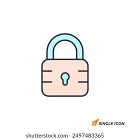 Padlock icon vector illustration. Padlock symbol isolated on white background