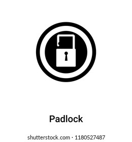 Padlock icon vector isolated on white background, logo concept of Padlock sign on transparent background, filled black symbol