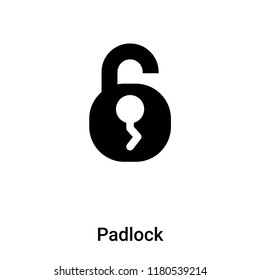 Padlock icon vector isolated on white background, logo concept of Padlock sign on transparent background, filled black symbol