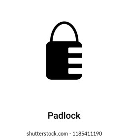 Padlock icon vector isolated on white background, logo concept of Padlock sign on transparent background, filled black symbol