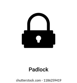 Padlock icon vector isolated on white background, logo concept of Padlock sign on transparent background, filled black symbol